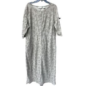 Eddie Bauer Floral Corduroy Cargo Half SleeveCotton Midi Vintage Dress XXL Tall